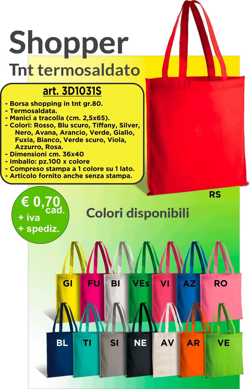 BORSA SHOPPING in TNT - 100pz.