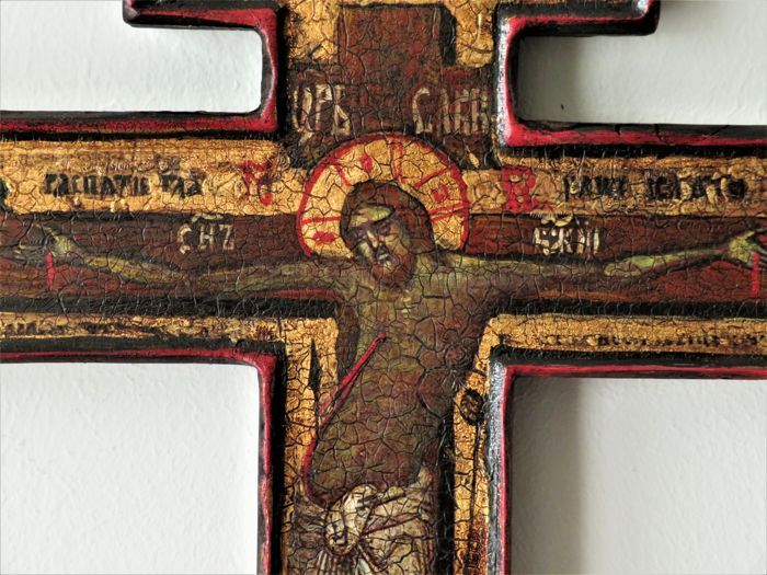 Croce ortodossa copia dipinta a mano