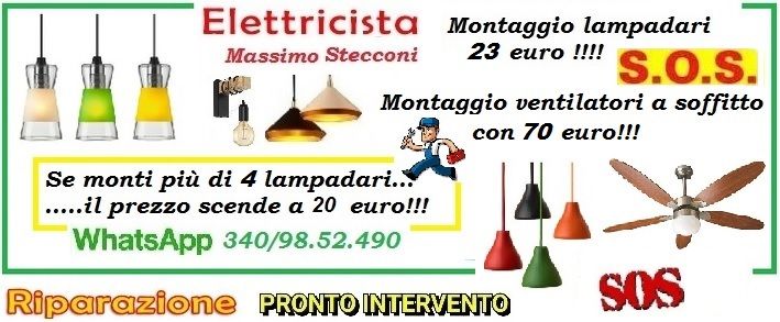 Elettricista riparazione montaggio lampadario Roma